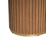 Natural Ash Mid-Century Industrial MDF Iron Counter Table - Omega Lifestyles