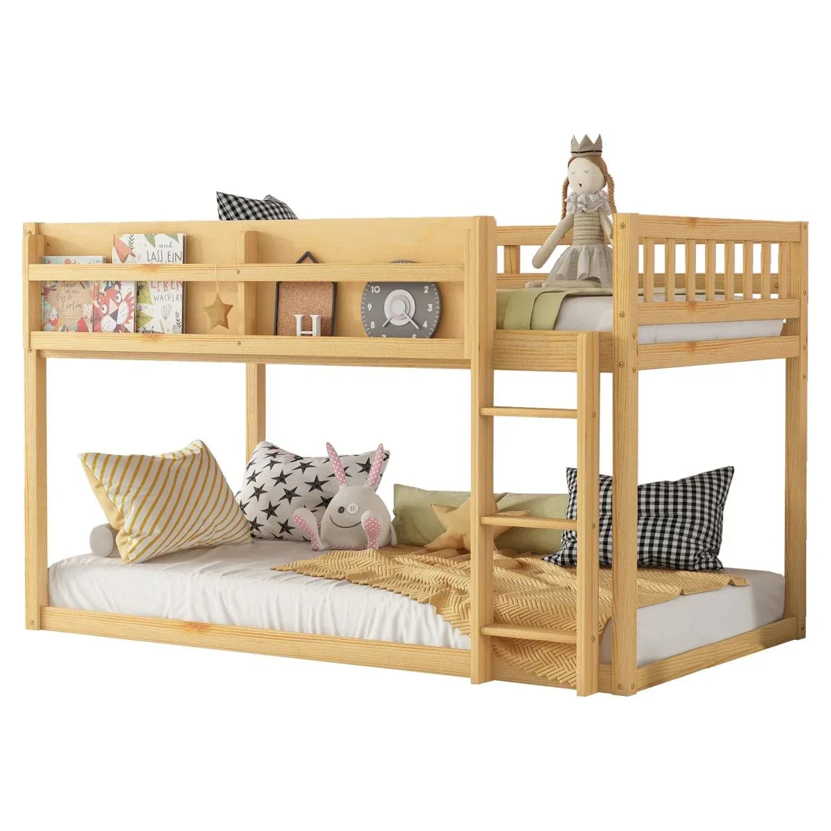 Natural Twin Over Twin Solid Wood Convertible Bunk Bed - Omega Lifestyles