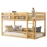 Natural Twin Over Twin Solid Wood Convertible Bunk Bed - Omega Lifestyles
