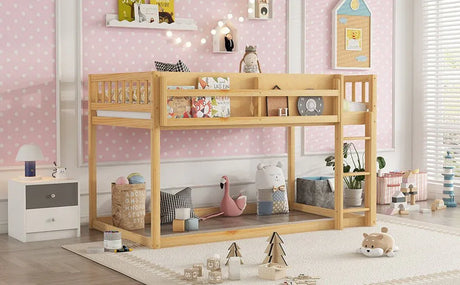 Natural Twin Over Twin Solid Wood Convertible Bunk Bed - Omega Lifestyles