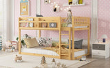 Natural Twin Over Twin Solid Wood Convertible Bunk Bed - Omega Lifestyles