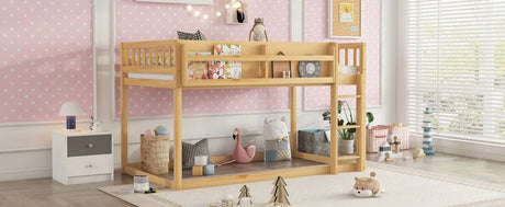 Natural Twin Over Twin Solid Wood Convertible Bunk Bed - Omega Lifestyles