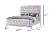 Opium King Modern Wood King Bed With Lighted Headboard - Driftwood - Omega Lifestyles