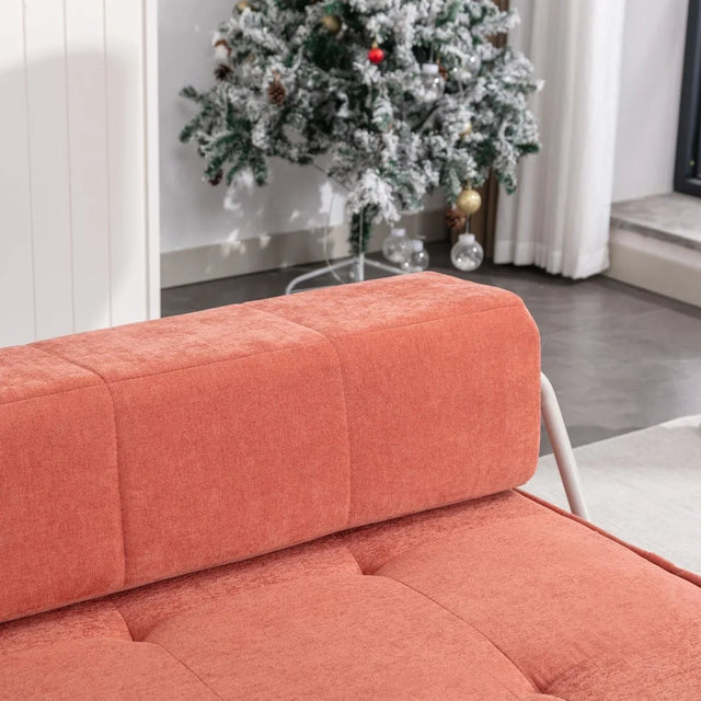 Orange Convertible Chenille Folding Sofa Chair - Omega Lifestyles