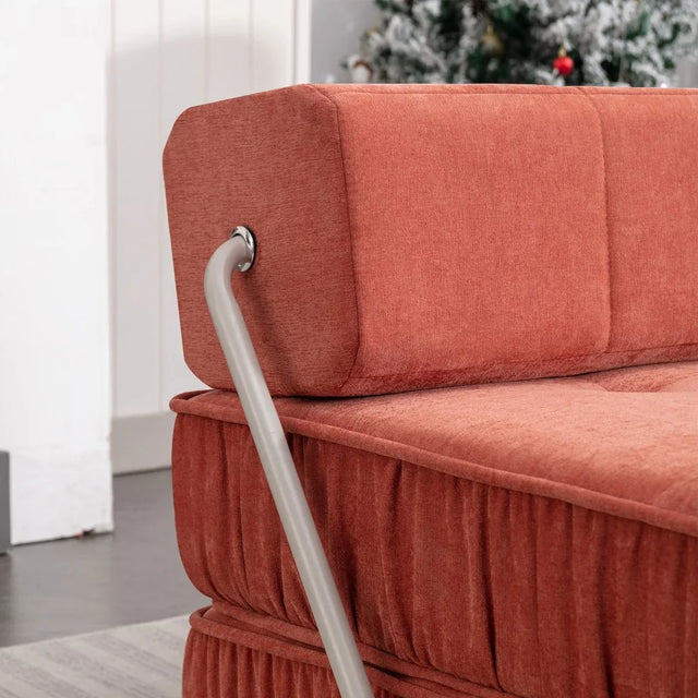 Orange Convertible Chenille Folding Sofa Chair - Omega Lifestyles