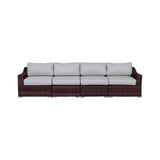 Outdoor 4 - Piece Wicker Sectional Seating Group With Cushions - Driftwood - Omega Lifestyles