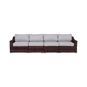 Outdoor 4-Piece Wicker Sectional Seating Group With Cushions - Omega Lifestyles