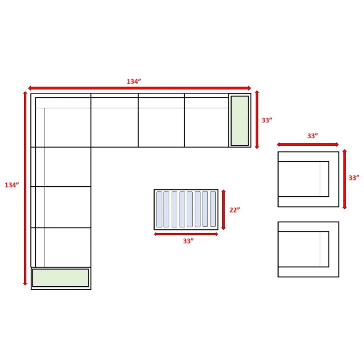 Outdoor 8 - Person Weather - Resistant Wicker Seating Set - Driftwood - Omega Lifestyles