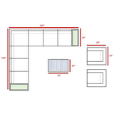 Outdoor 8 - Person Weather - Resistant Wicker Seating Set - Driftwood - Omega Lifestyles