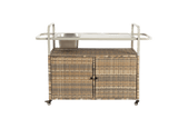 Outdoor Bar Table With Wicker Cabinet Steel Top Cart - Omega Lifestyles