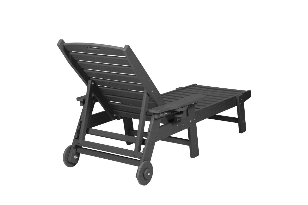 Outdoor HDPE Adjustable 5 - Position Patio Lounge Chair - Driftwood - Omega Lifestyles