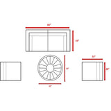 Outdoor Loveseat Set With Plush Cushions And Fire Pit - Driftwood - Omega Lifestyles