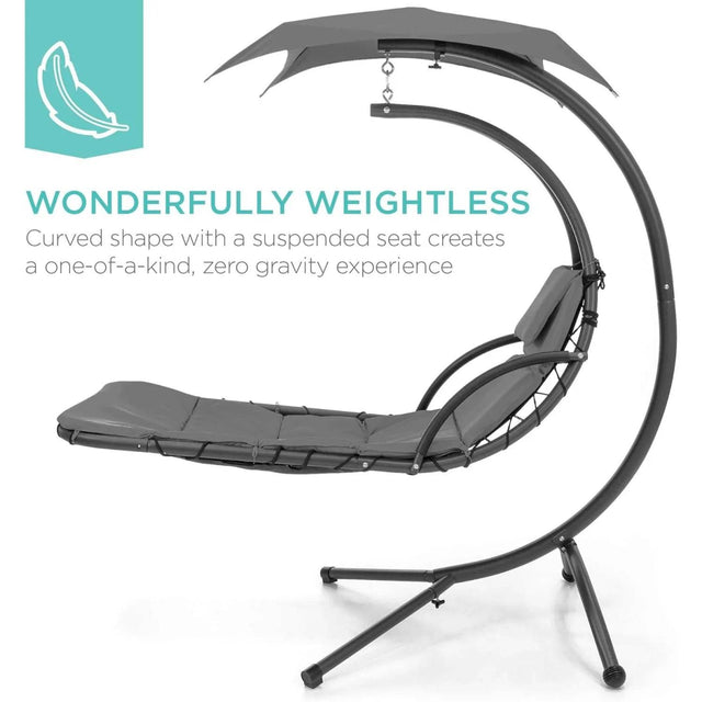 Outdoor Steel Chaise Lounge Chair With Canopy - Omega Lifestyles