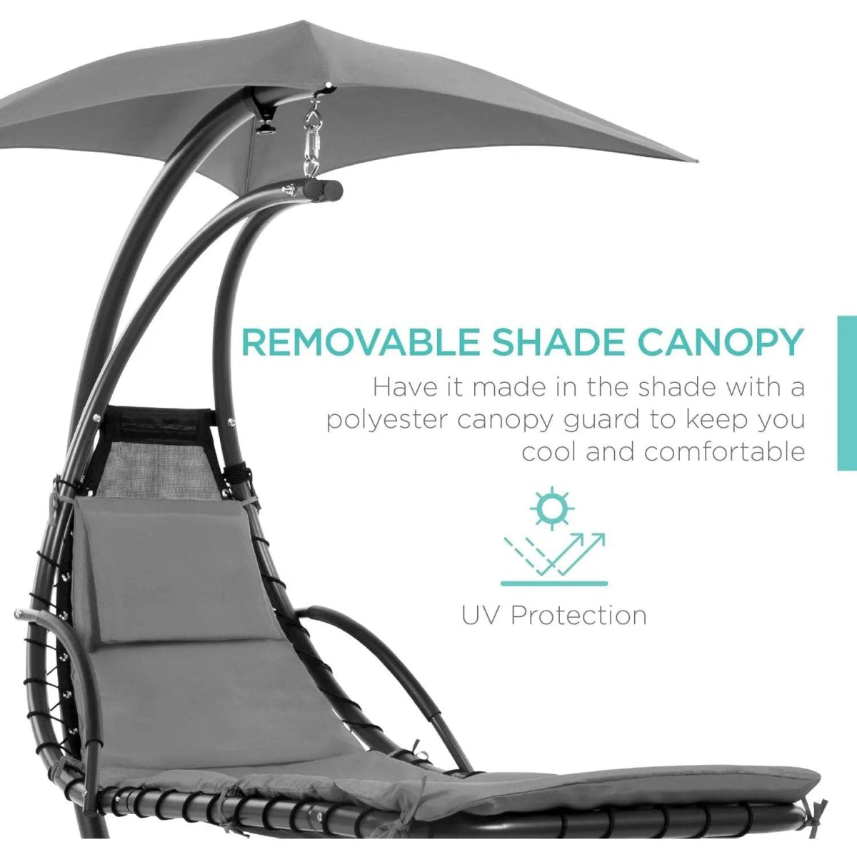 Outdoor Steel Chaise Lounge Chair With Canopy - Omega Lifestyles