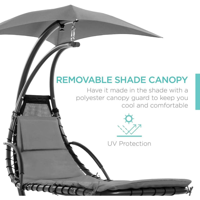 Outdoor Steel Chaise Lounge Chair With Canopy - Omega Lifestyles