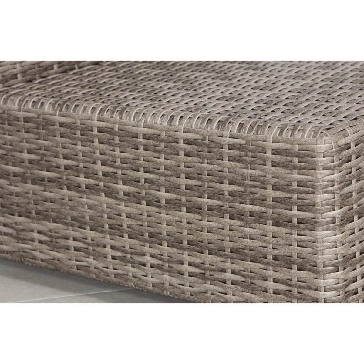 Outdoor Wicker Loveseat With Fade - Resistant Gray Cushions - Driftwood - Omega Lifestyles