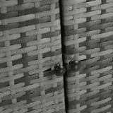 Outdoor Wicker Patio Bar Serving Cart With Wheels - Driftwood - Omega Lifestyles