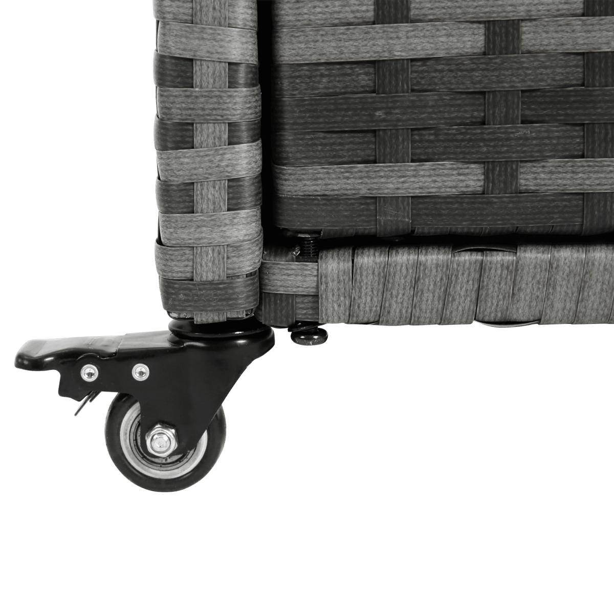 Outdoor Wicker Patio Bar Serving Cart With Wheels - Driftwood - Omega Lifestyles