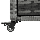 Outdoor Wicker Patio Bar Serving Cart With Wheels - Driftwood - Omega Lifestyles