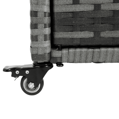 Outdoor Wicker Patio Bar Serving Cart With Wheels - Driftwood - Omega Lifestyles