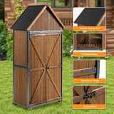 Outdoor Wood And Metal Garden Tool Storage Cabinet - Omega Lifestyles