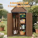Outdoor Wood And Metal Garden Tool Storage Cabinet - Omega Lifestyles