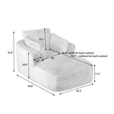 Oversized Corduroy Chaise Lounge Chair With Spring Cushion - Driftwood - Omega Lifestyles