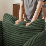 Oversized Corduroy Chaise Lounge Chair With Spring Cushion - Driftwood - Omega Lifestyles