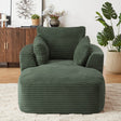Oversized Corduroy Chaise Lounge Chair With Spring Cushion - Driftwood - Omega Lifestyles