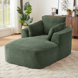 Oversized Corduroy Chaise Lounge Chair With Spring Cushion - Driftwood - Omega Lifestyles