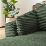 Oversized Corduroy Chaise Lounge Chair With Spring Cushion - Driftwood - Omega Lifestyles