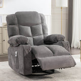 Oversized Soft Massage Rocker Recliner Chair With Heat - Driftwood - Omega Lifestyles