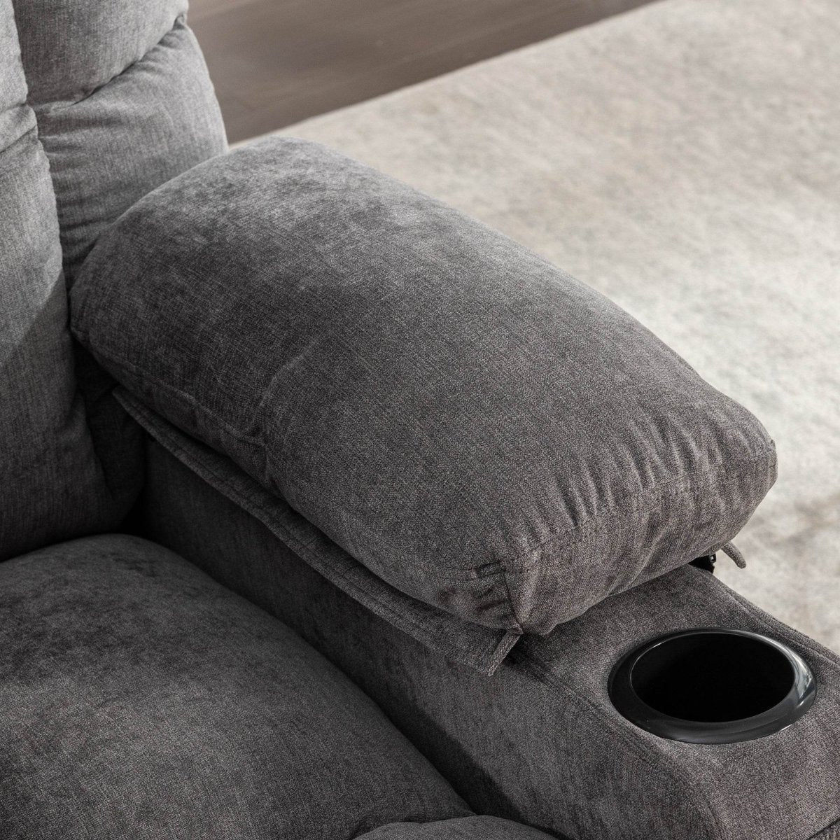 Oversized Soft Massage Rocker Recliner Chair With Heat - Driftwood - Omega Lifestyles