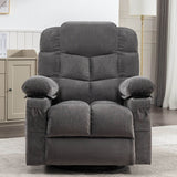 Oversized Soft Massage Rocker Recliner Chair With Heat - Driftwood - Omega Lifestyles