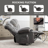 Oversized Soft Massage Rocker Recliner Chair With Heat - Driftwood - Omega Lifestyles
