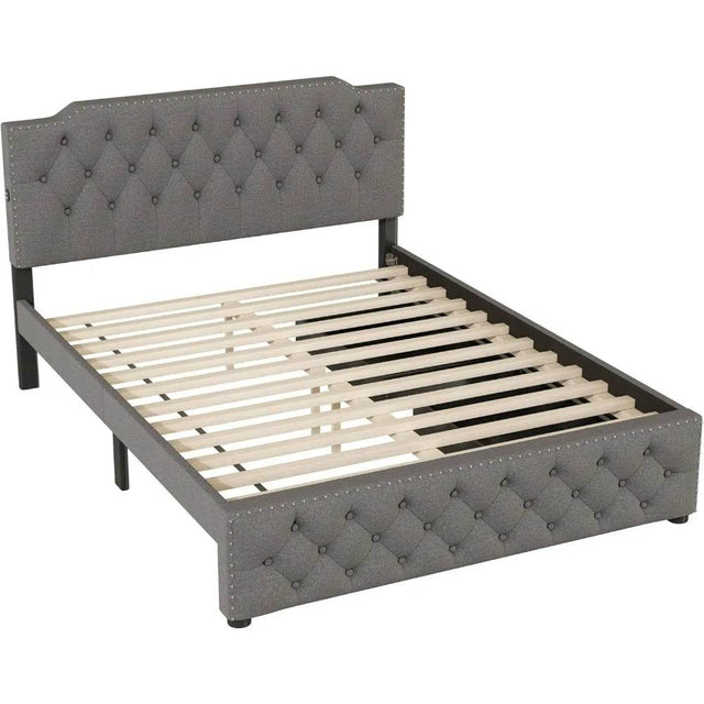 Platform Bed with USB Ports and Dual Storage Drawers - Omega Lifestyles