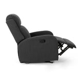 Plush Waterfall Backrest Fabric Manual Rocker Recliner - Driftwood - Omega Lifestyles