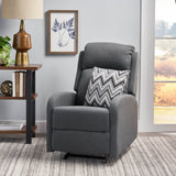 Plush Waterfall Backrest Fabric Manual Rocker Recliner - Driftwood - Omega Lifestyles