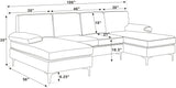 Polyester Blend U-Shape Sectional Sofa With Double Chaise - Omega Lifestyles