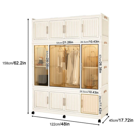 Portable Wardrobe Closet Organizer With Magnetic Doors - Sleep Galleria