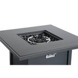 Powder-Coated Steel Outdoor Fire Pit Table With Smoked Glass - Omega Lifestyles