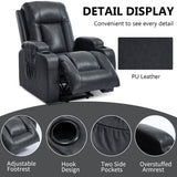 Power Lift Recliner Chair With Massage Lumbar Heat - Driftwood - Omega Lifestyles