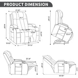 Power Lift Recliner Chair With Massage Lumbar Heat - Driftwood - Omega Lifestyles