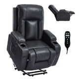 Power Lift Recliner Chair With Massage Lumbar Heat - Driftwood - Omega Lifestyles