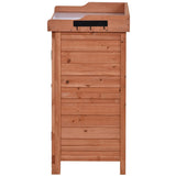 Premium Fir Wood Galvanized Outdoor Potting Bench - Driftwood - Omega Lifestyles