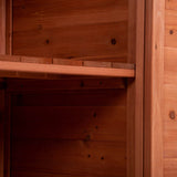 Premium Fir Wood Galvanized Outdoor Potting Bench - Driftwood - Omega Lifestyles