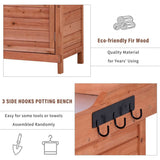 Premium Fir Wood Galvanized Outdoor Potting Bench - Driftwood - Omega Lifestyles