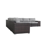 Premium Fully Assembled Wicker Outdoor Sectional Lounge Set - Driftwood - Omega Lifestyles