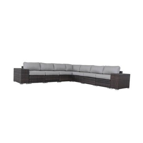 Premium Fully Assembled Wicker Outdoor Sectional Lounge Set - Driftwood - Omega Lifestyles