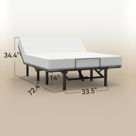 Queen Adjustable Bed Base Frame With Dual USB Ports - Driftwood - Omega Lifestyles